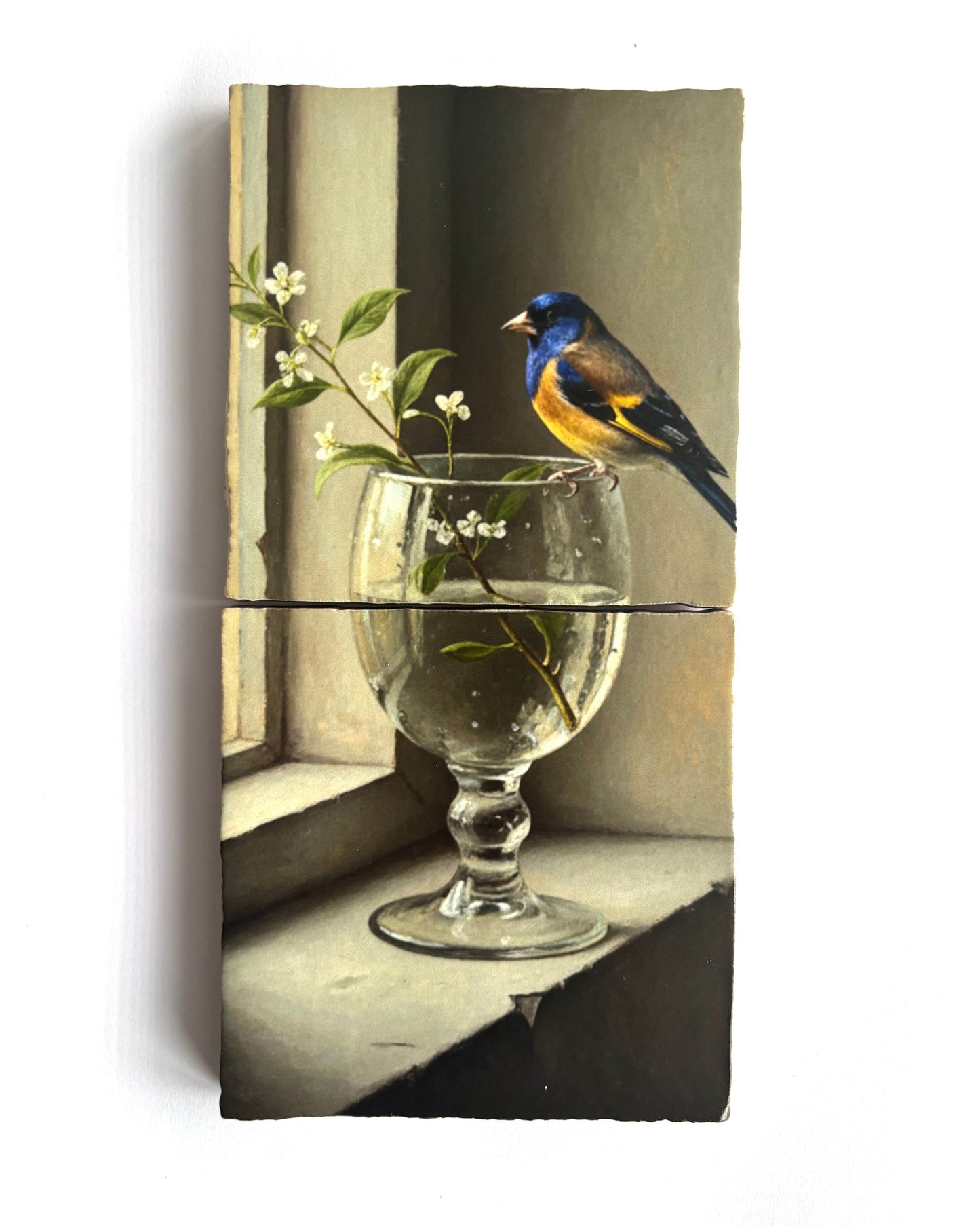 Tweeluik Vink op glas bij raam