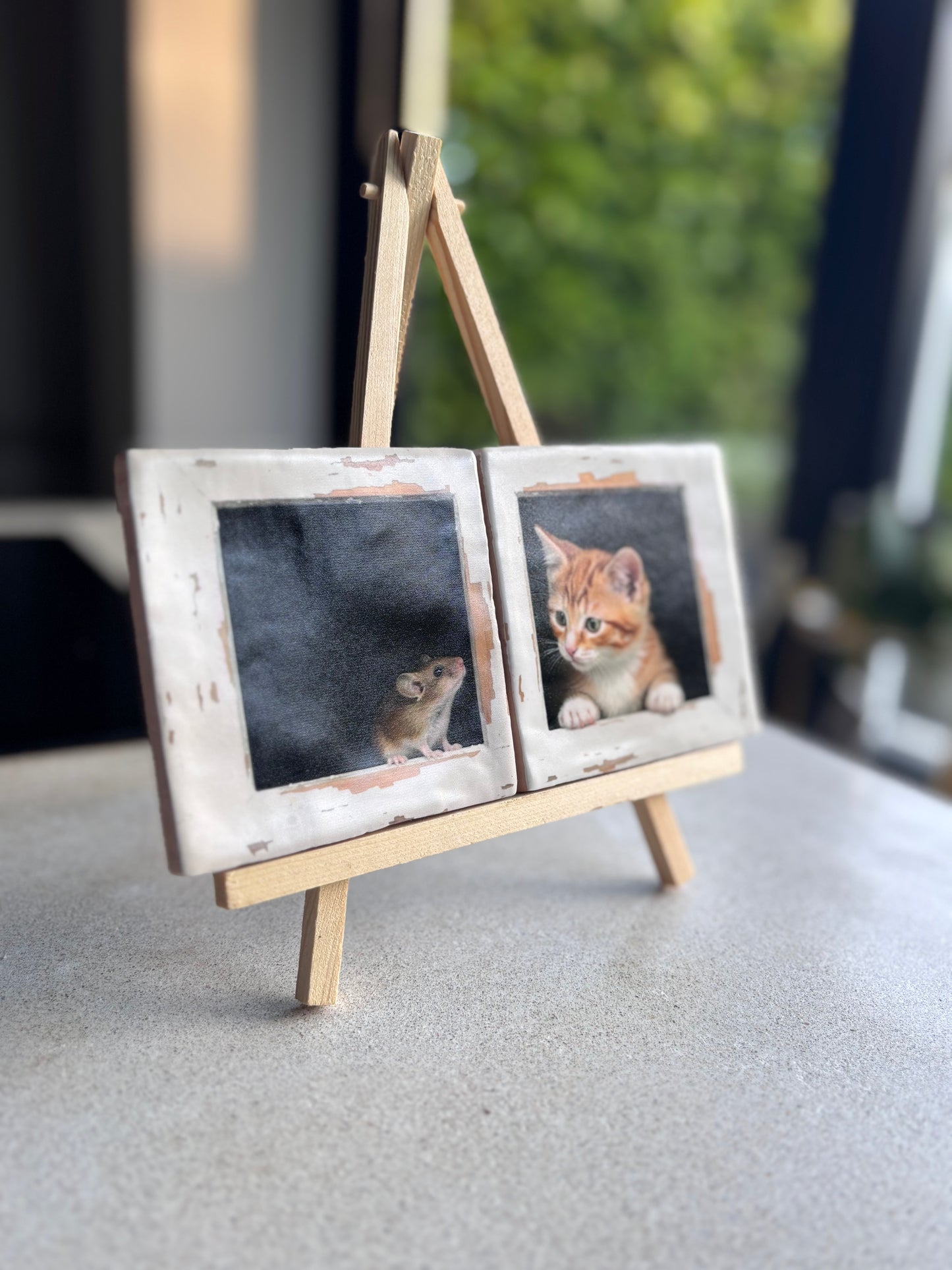 Tegel Tweeluik Kitten en muis
