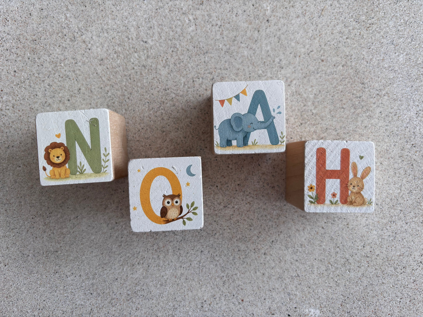 Print op houten blokjes